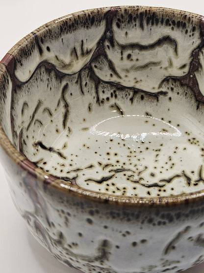 Small Handcrafted Matcha Bowl (Chawan) – White Namako Glaze