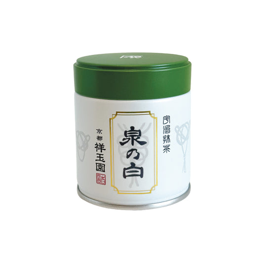 Shogyokuen Izumi no Shiro 40g matcha tin front label